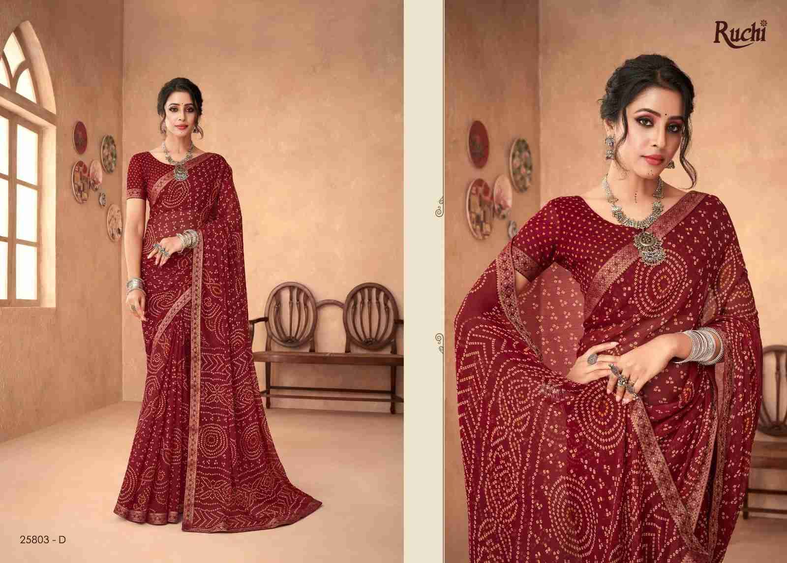 Simayaa Vol-18 By Ruchi Sarees 25801-A To 25803-D Series Indian Traditional Wear Collection Beautiful Stylish Fancy Colorful Party Wear & Occasional Wear Chiffon Sarees At Wholesale Price
