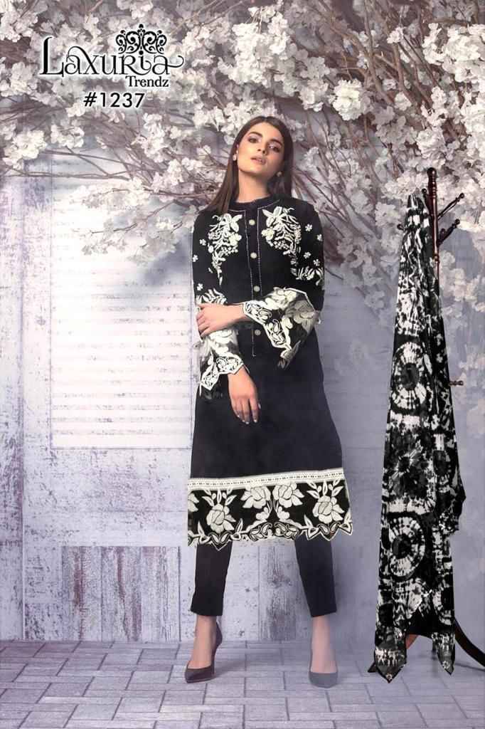 Luxuria Trendz 1237 Colours By Luxuria Trendz 1237-A To 1237-D Series Designer Festive Pakistani Suits Collection Beautiful Stylish Fancy Colorful Party Wear & Occasional Wear Faux Georgette Embroidered Dresses At Wholesale Price