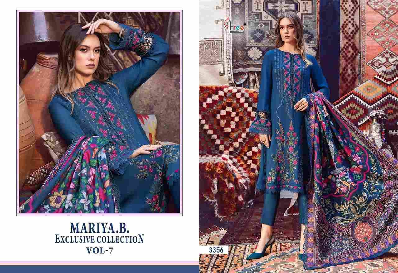 Mariya.B. Exclusive Collection Vol-7 By Shree Fabs 3356 To 3360 Series Designer Pakistani Suits Beautiful Fancy Stylish Colorful Party Wear & Occasional Wear Pure Rayon Cotton With Embroidery Dresses At Wholesale Price