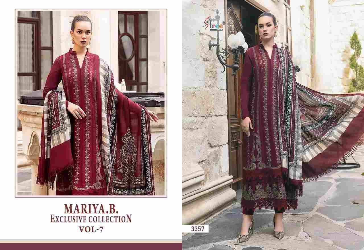Mariya.B. Exclusive Collection Vol-7 By Shree Fabs 3356 To 3360 Series Designer Pakistani Suits Beautiful Fancy Stylish Colorful Party Wear & Occasional Wear Pure Rayon Cotton With Embroidery Dresses At Wholesale Price