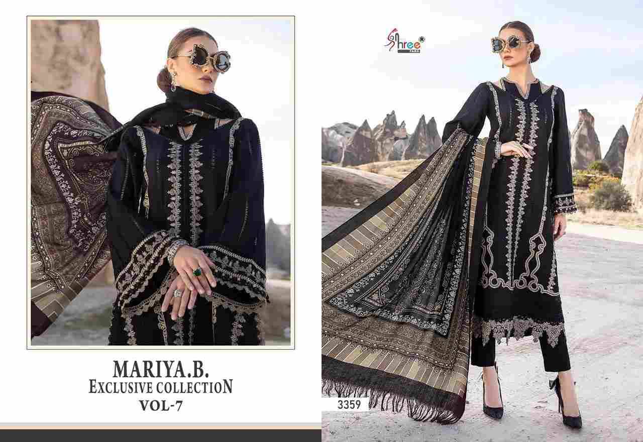 Mariya.B. Exclusive Collection Vol-7 By Shree Fabs 3356 To 3360 Series Designer Pakistani Suits Beautiful Fancy Stylish Colorful Party Wear & Occasional Wear Pure Rayon Cotton With Embroidery Dresses At Wholesale Price