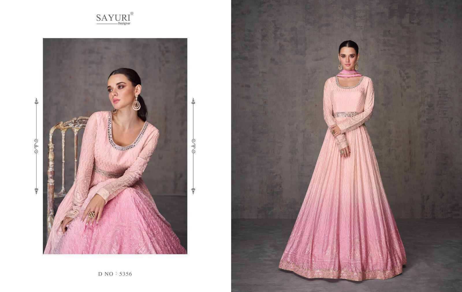 Ameena By Sayuri 5356 To 5358 Series Beautiful Stylish Fancy Colorful Casual Wear & Ethnic Wear Georgette Gowns With Dupatta At Wholesale Price