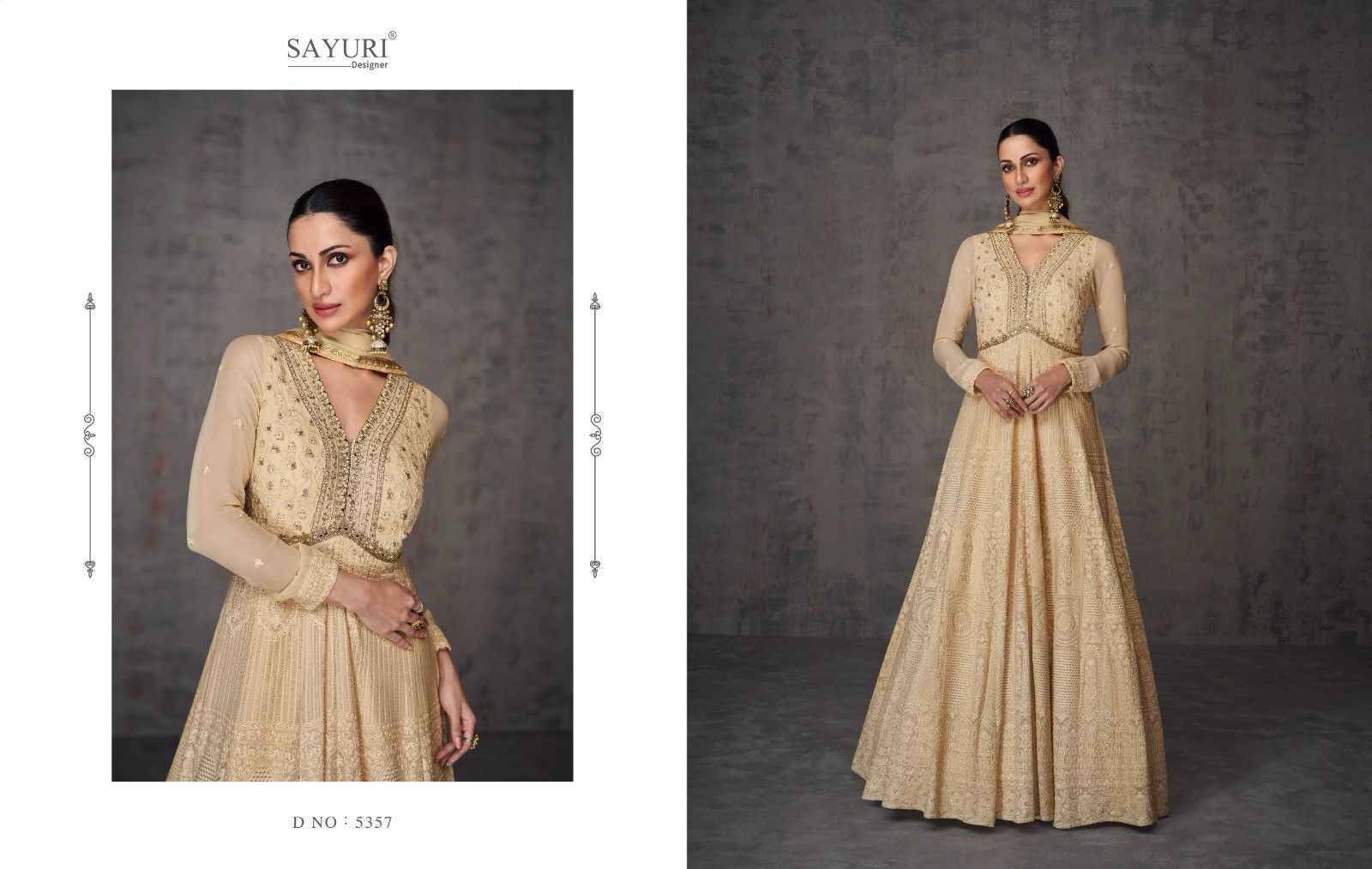 Ameena By Sayuri 5356 To 5358 Series Beautiful Stylish Fancy Colorful Casual Wear & Ethnic Wear Georgette Gowns With Dupatta At Wholesale Price