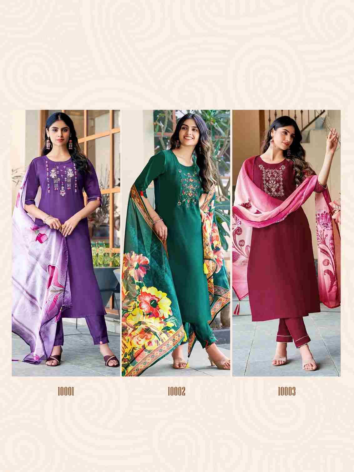 Srishti By Parra Studio 10001 To 10006 Series Beautiful Stylish Suits Fancy Colorful Casual Wear & Ethnic Wear & Ready To Wear Roman Silk Dresses At Wholesale Price