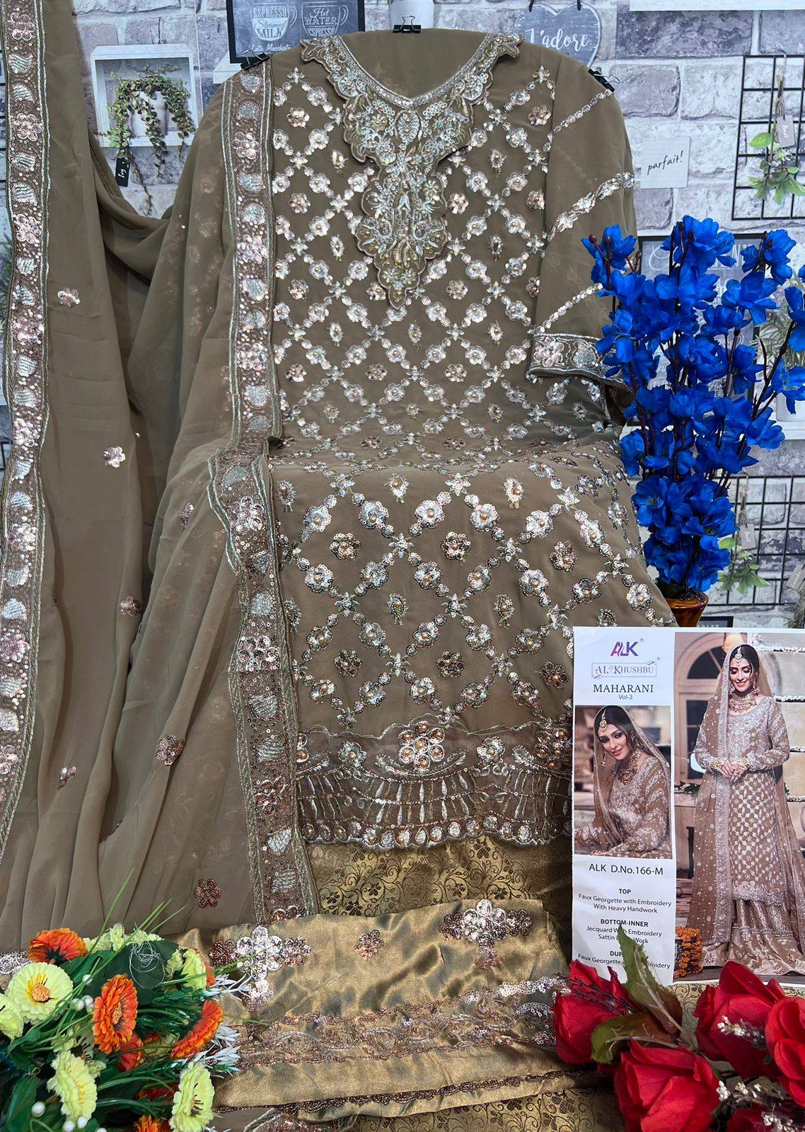 Maharani Vol-4 By Al Khushbu 166-M To 166-P Series Designer Pakistani Suits Beautiful Stylish Fancy Colorful Party Wear & Occasional Wear Faux Georgette Embroidered Dresses At Wholesale Price