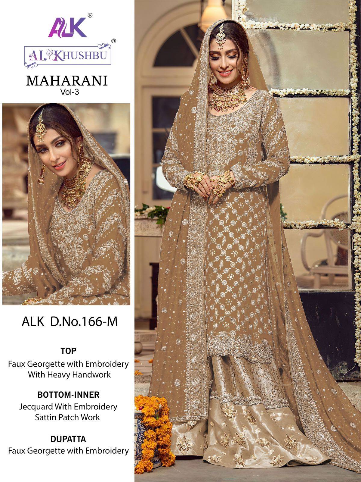 Maharani Vol-4 By Al Khushbu 166-M To 166-P Series Designer Pakistani Suits Beautiful Stylish Fancy Colorful Party Wear & Occasional Wear Faux Georgette Embroidered Dresses At Wholesale Price