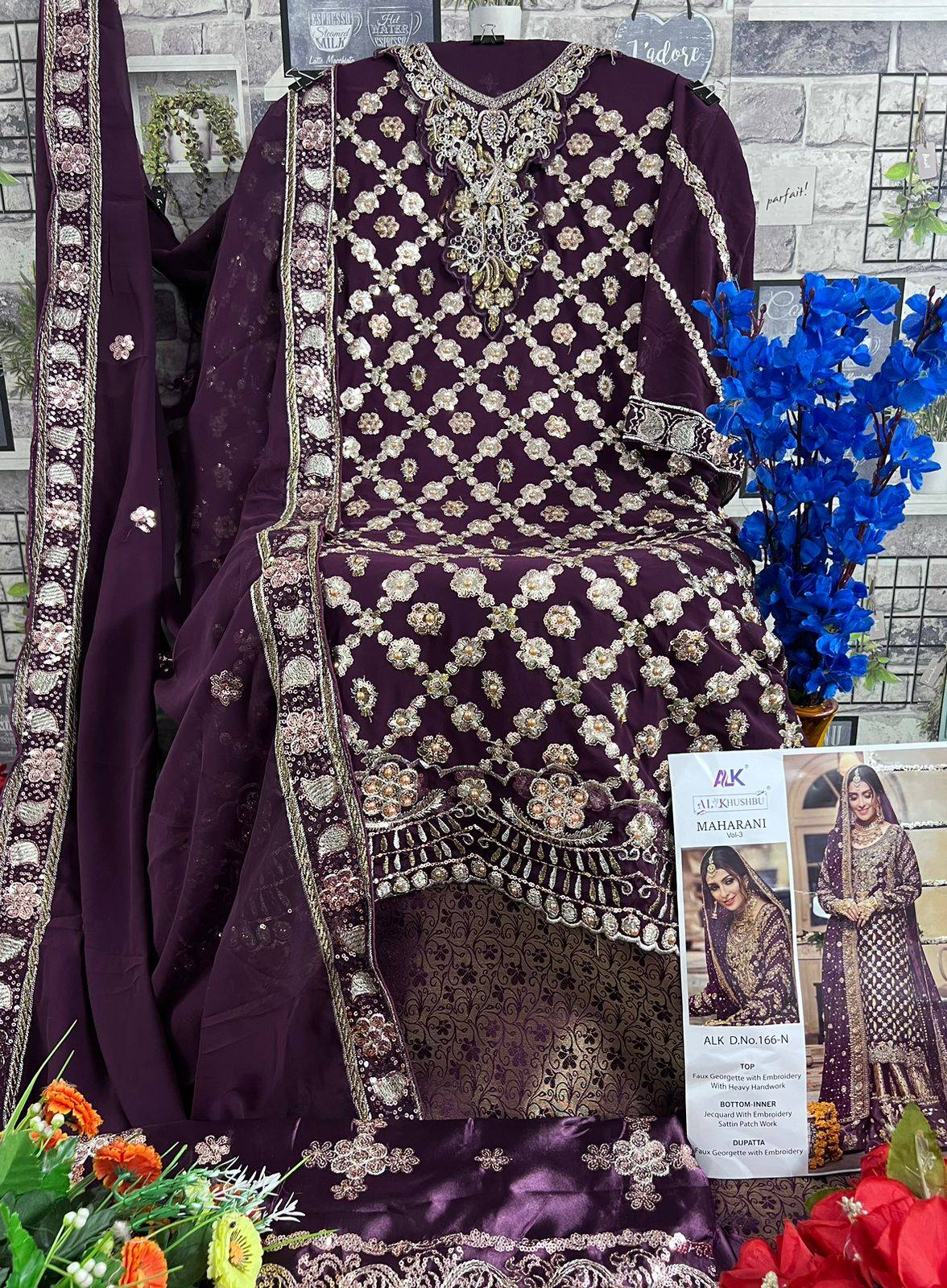 Maharani Vol-4 By Al Khushbu 166-M To 166-P Series Designer Pakistani Suits Beautiful Stylish Fancy Colorful Party Wear & Occasional Wear Faux Georgette Embroidered Dresses At Wholesale Price