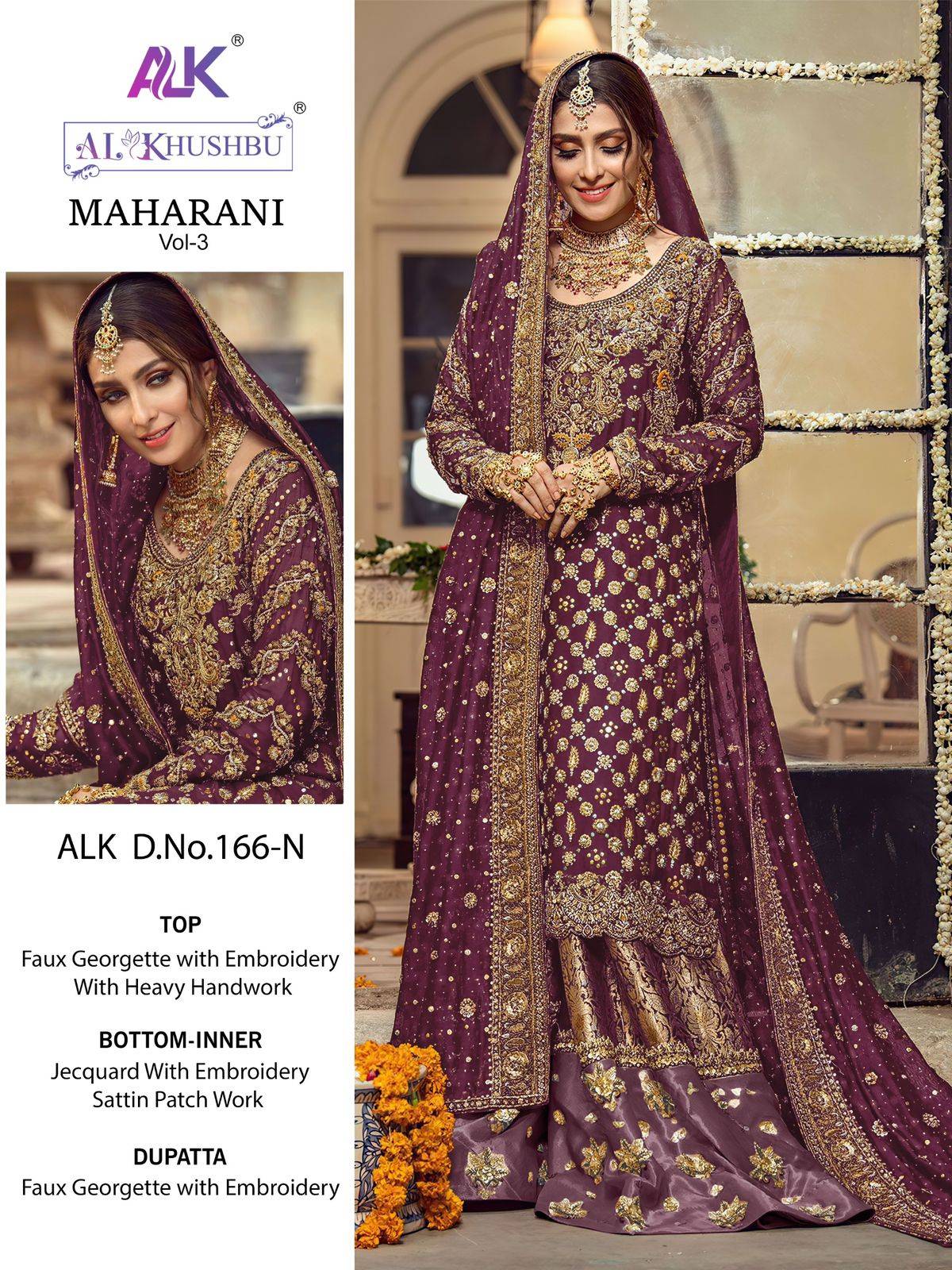 Maharani Vol-4 By Al Khushbu 166-M To 166-P Series Designer Pakistani Suits Beautiful Stylish Fancy Colorful Party Wear & Occasional Wear Faux Georgette Embroidered Dresses At Wholesale Price