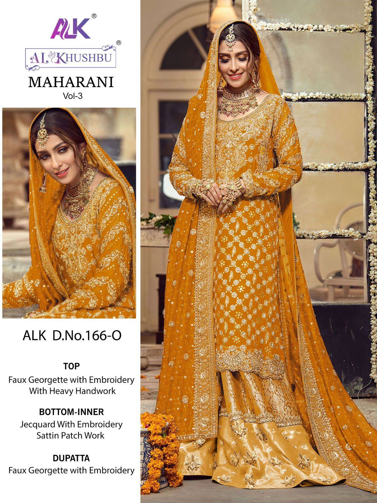Maharani Vol-4 By Al Khushbu 166-M To 166-P Series Designer Pakistani Suits Beautiful Stylish Fancy Colorful Party Wear & Occasional Wear Faux Georgette Embroidered Dresses At Wholesale Price