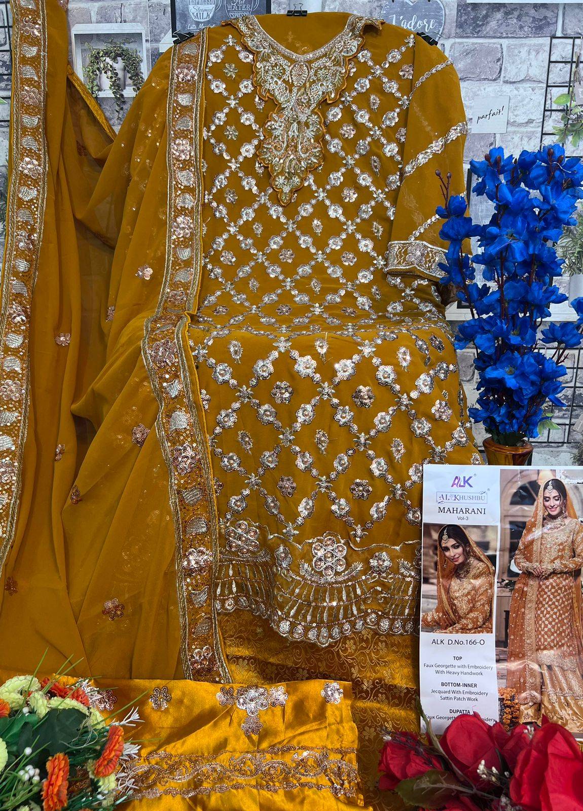 Maharani Vol-4 By Al Khushbu 166-M To 166-P Series Designer Pakistani Suits Beautiful Stylish Fancy Colorful Party Wear & Occasional Wear Faux Georgette Embroidered Dresses At Wholesale Price