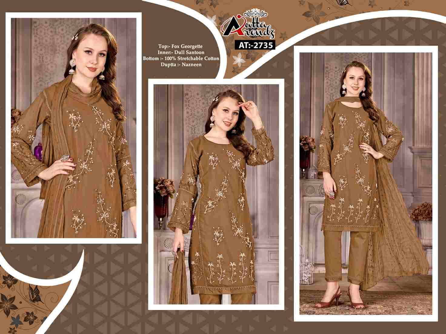 Atta Trendz Hit Design 2735 By Atta Trendz Beautiful Pakistani Suits Stylish Fancy Colorful Party Wear & Occasional Wear Pure Georgette Embroidered Dresses At Wholesale Price