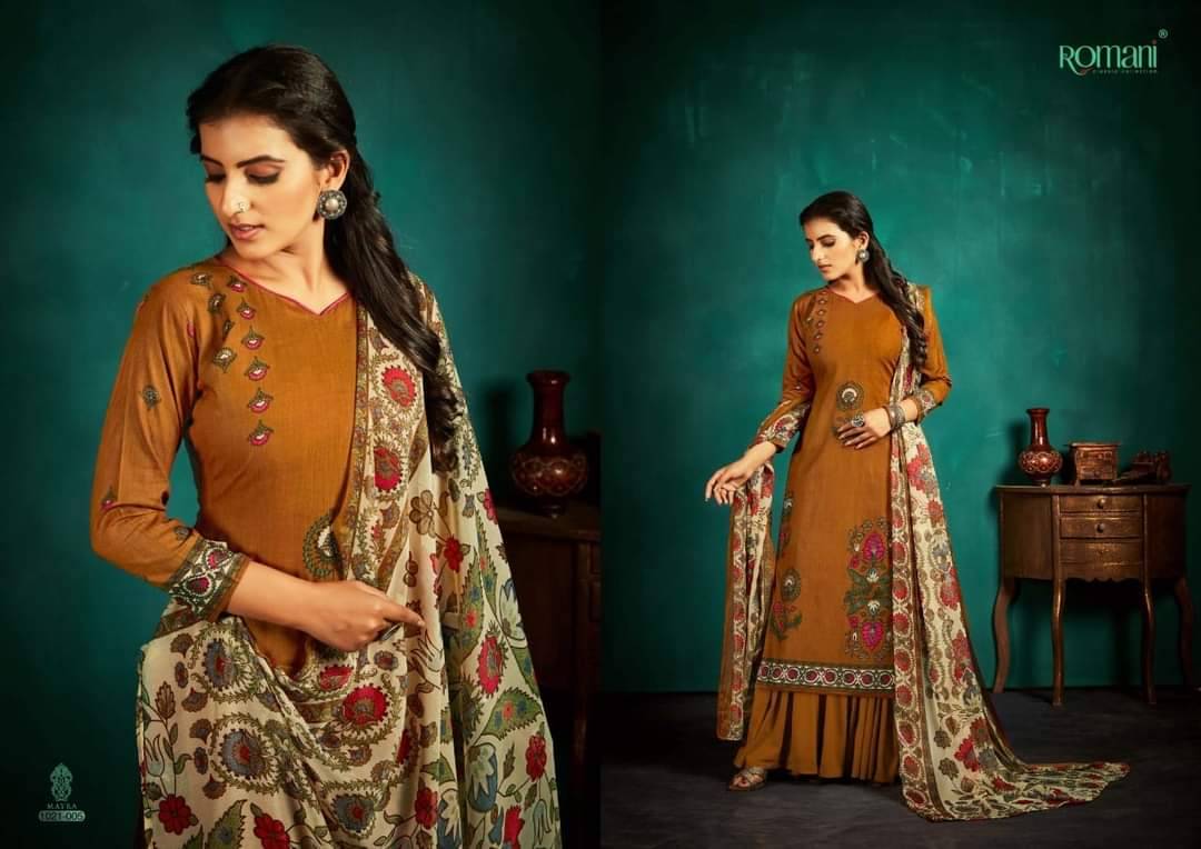 Mayra By Romani 1021-001 To 1021-010 Series Beautiful Festive Suits Colorful Stylish Fancy Casual Wear & Ethnic Wear Cambric Cotton Print Dresses At Wholesale Price