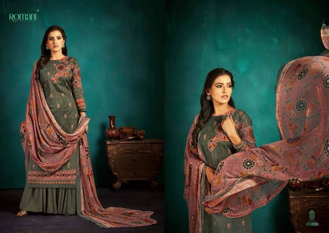 Mayra By Romani 1021-001 To 1021-010 Series Beautiful Festive Suits Colorful Stylish Fancy Casual Wear & Ethnic Wear Cambric Cotton Print Dresses At Wholesale Price