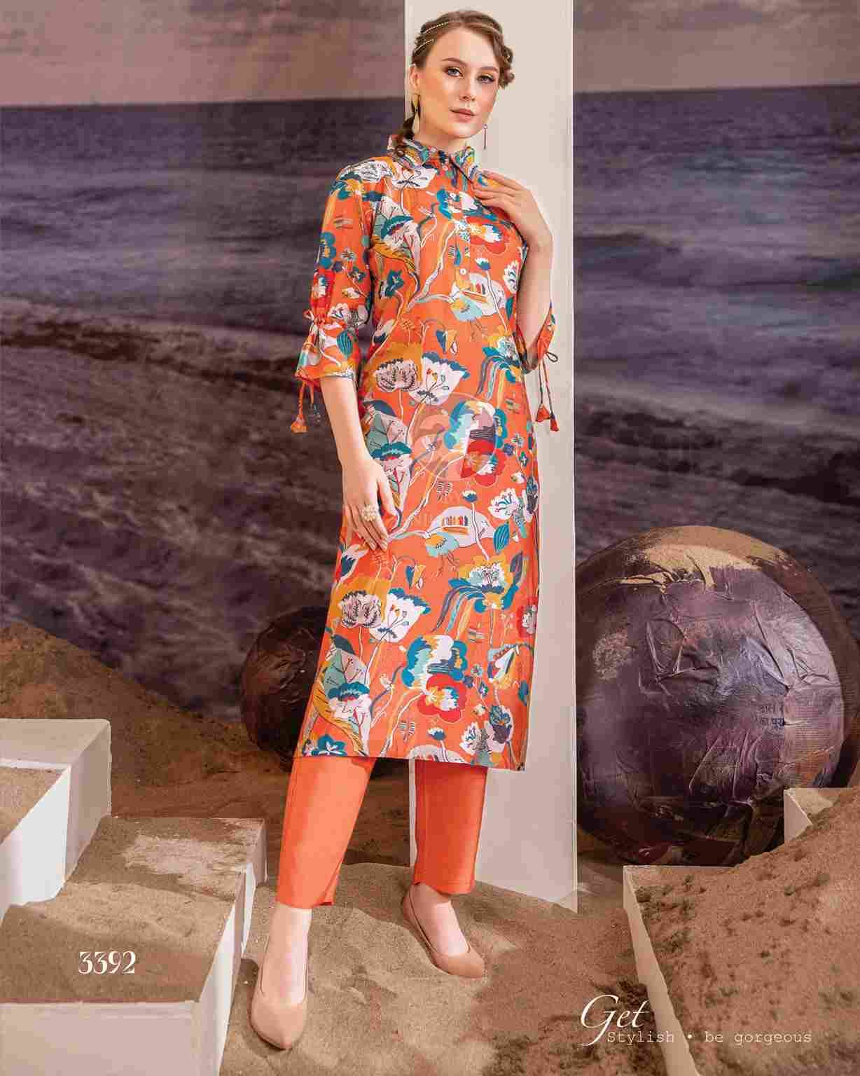 Natural Vol-2 By Anju Fabircs 3391 To 3394 Series Designer Stylish Fancy Colorful Beautiful Party Wear & Ethnic Wear Collection Natural Crepe Print Kurtis With Bottom At Wholesale Price