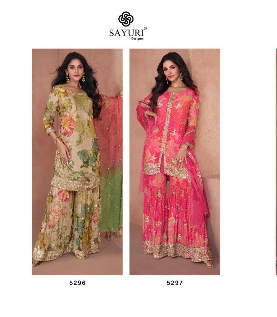 Lotus Nx By Sayuri 5296 To 5297 Series Beautiful Sharara Suits Colorful Stylish Fancy Casual Wear & Ethnic Wear Organza Silk Dresses At Wholesale Price