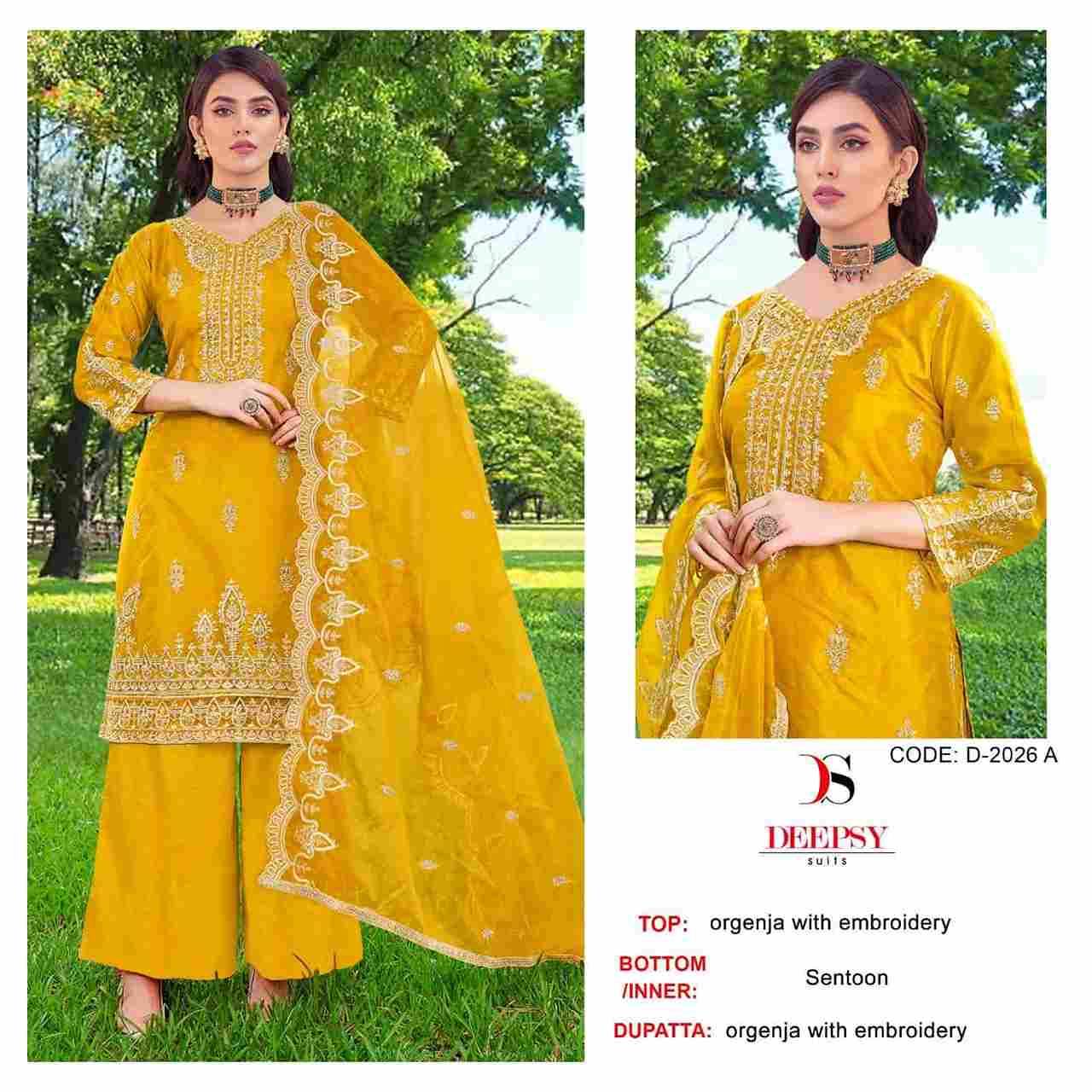 Deepsy Hit Design 2026 Colours By Deepsy Suits 2026-A To 2026-D Series Beautiful Pakistani Suits Stylish Fancy Colorful Party Wear & Occasional Wear Organza Embroidered Dresses At Wholesale Price