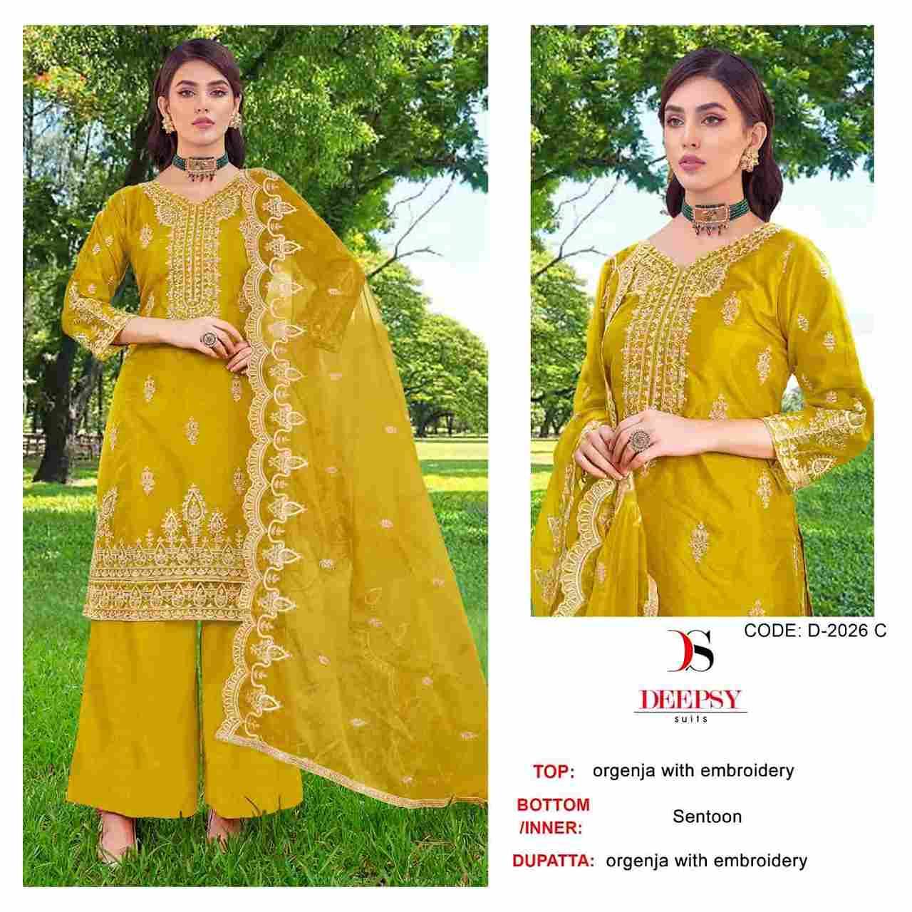 Deepsy Hit Design 2026 Colours By Deepsy Suits 2026-A To 2026-D Series Beautiful Pakistani Suits Stylish Fancy Colorful Party Wear & Occasional Wear Organza Embroidered Dresses At Wholesale Price