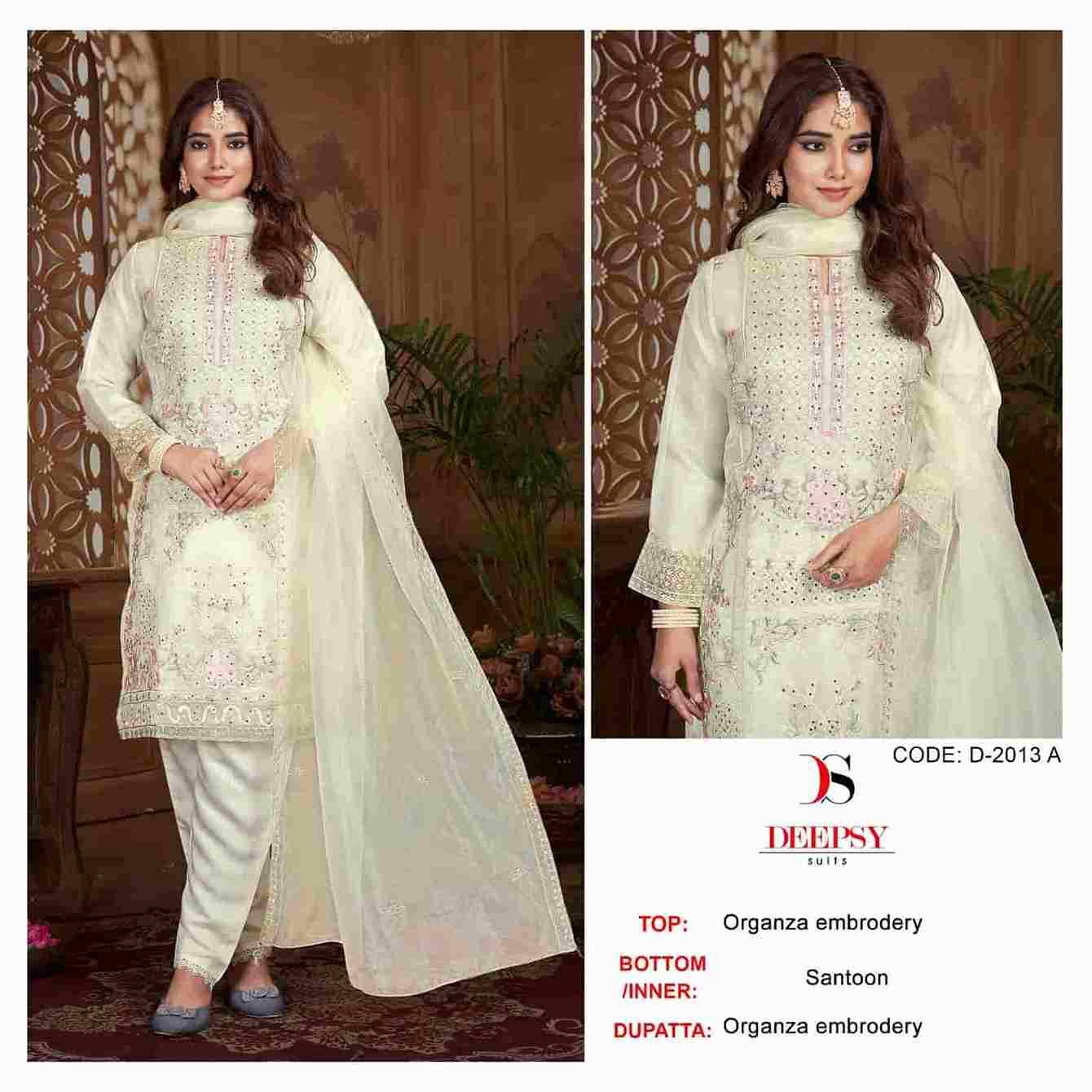 Deepsy Hit Design 2013 Colours By Deepsy Suits 2013-A To 2013-D Series Beautiful Pakistani Suits Stylish Fancy Colorful Party Wear & Occasional Wear Organza Embroidered Dresses At Wholesale Price