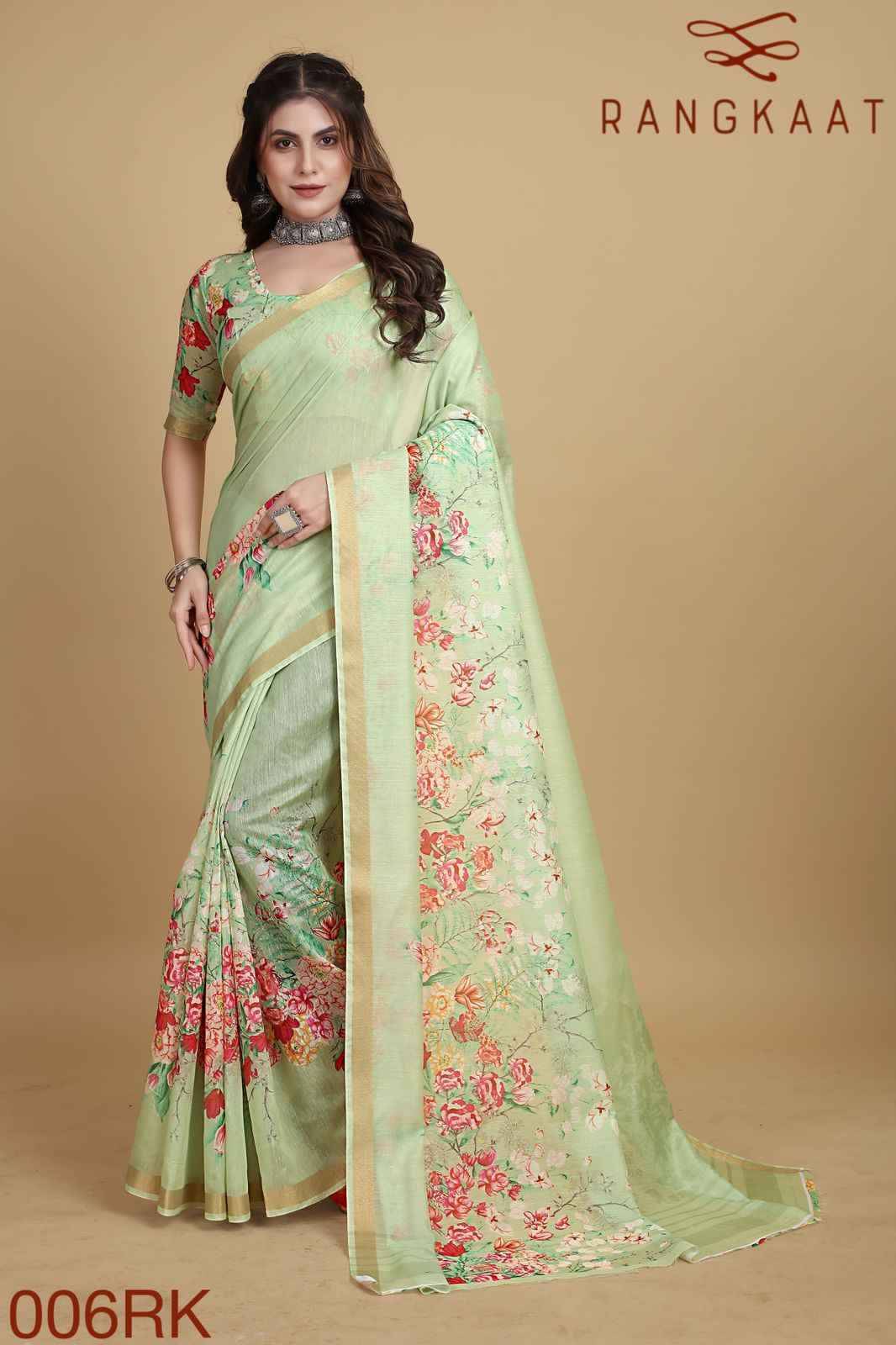 Rangkaat By Fashid Wholesale 001 To 006 Series Indian Traditional Wear Collection Beautiful Stylish Fancy Colorful Party Wear & Occasional Wear Linen Cotton Sarees At Wholesale Price