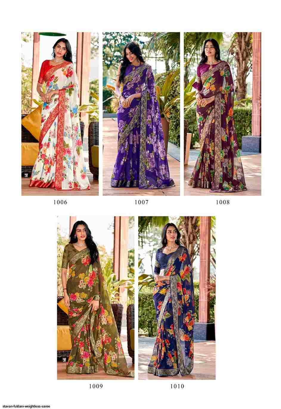 Fuldani By Stavan 1001 To 1010 Series Indian Traditional Wear Collection Beautiful Stylish Fancy Colorful Party Wear & Occasional Wear Weightless Sarees At Wholesale Price