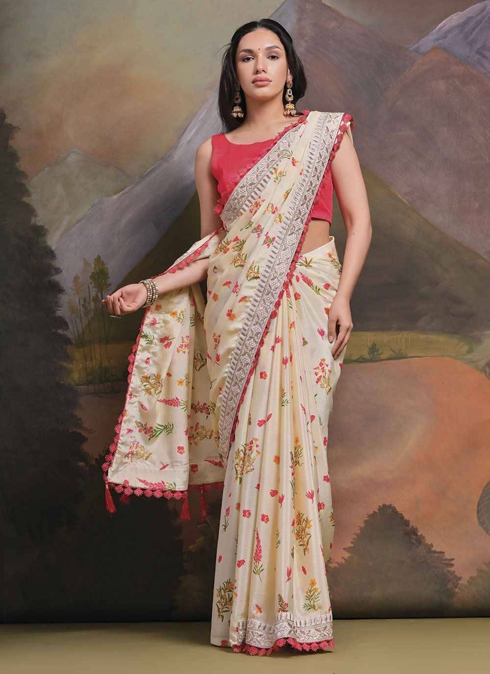 Floral Vol-21 By Pc 01 To 03 Series Indian Traditional Wear Collection Beautiful Stylish Fancy Colorful Party Wear & Occasional Wear Chinnon Embroidered Sarees At Wholesale Price