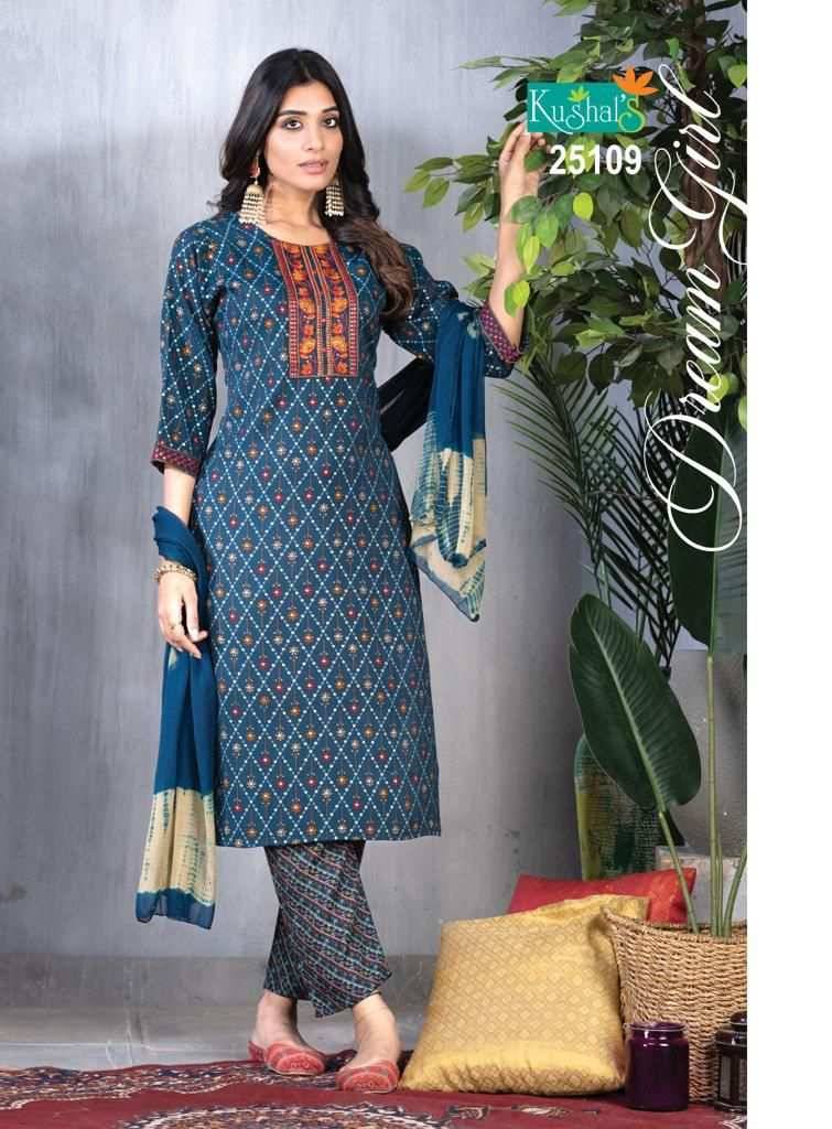 Dream Girl By Kushals 25101 To 25110 Series Beautiful Suits Colorful Stylish Fancy Casual Wear & Ethnic Wear Capsule Print Dresses At Wholesale Price