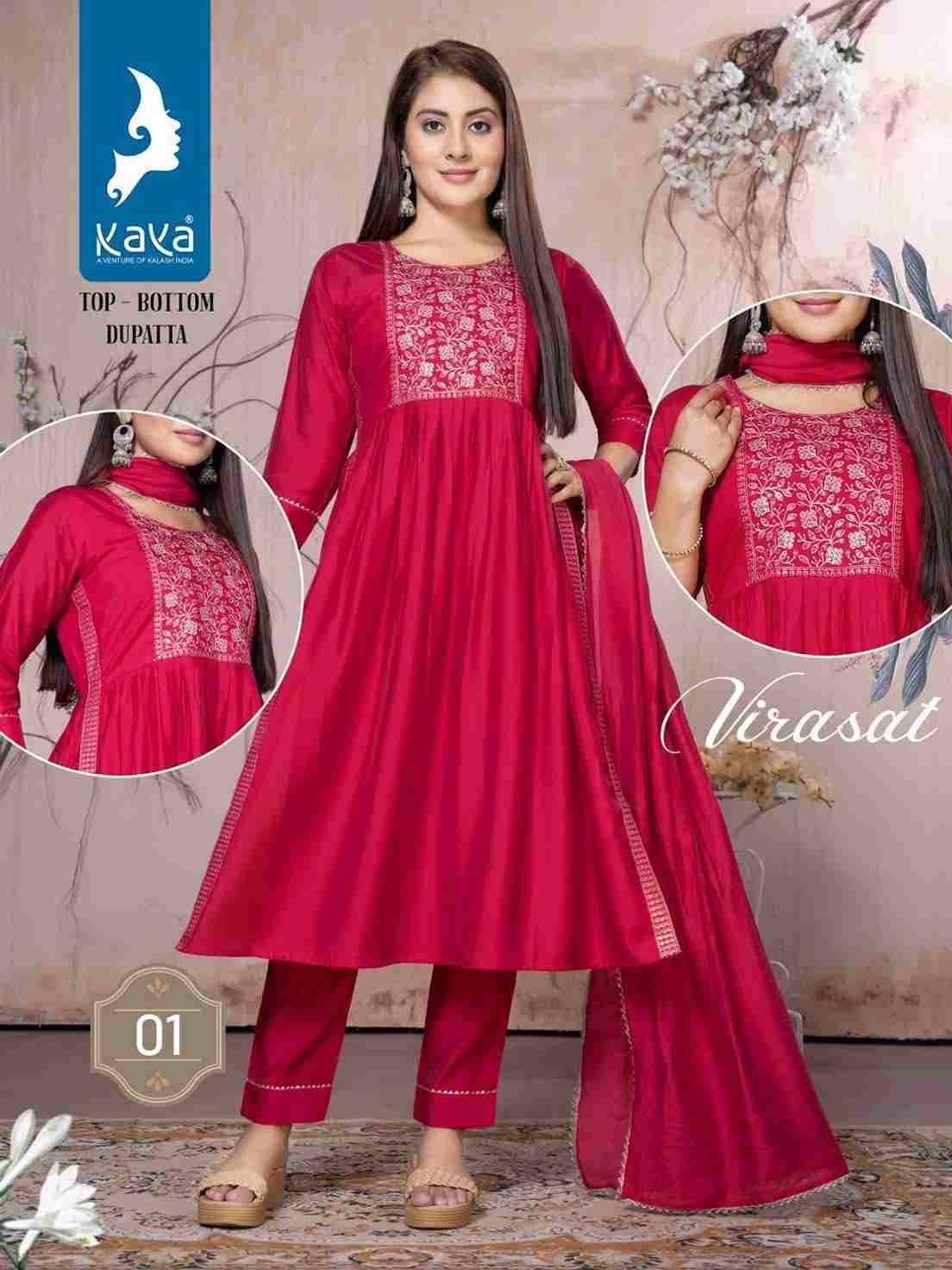 Virasat By Kaya 01 To 06 Series Beautiful Stylish Festive Suits Fancy Colorful Casual Wear & Ethnic Wear & Ready To Wear Silk Embroidered Dresses At Wholesale Price
