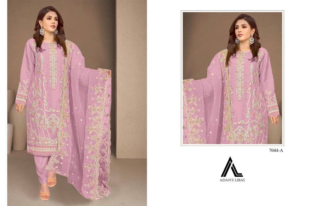 Adans Libas 7044 Colours By Adans Libas 7044-A To 7044-D Series Beautiful Pakistani Suits Colorful Stylish Fancy Casual Wear & Ethnic Wear Organza Embroidered Dresses At Wholesale Price
