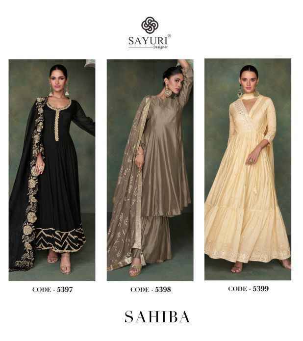 Sahiba By Sayuri 5397 To 5399 Series Beautiful Sharara Suits Colorful Stylish Fancy Casual Wear & Ethnic Wear Pure Silk Embroidered Dresses At Wholesale Price