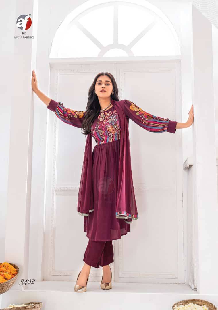 Happy Shades By Anju Fabrics 3401 To 3406 Series Beautiful Pakistani Suits Colorful Stylish Fancy Casual Wear & Ethnic Wear Natural Crepe Dresses At Wholesale Price