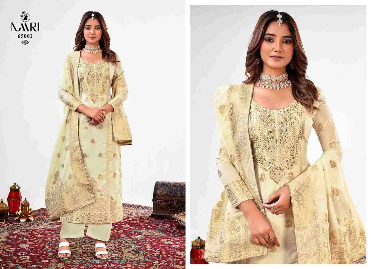 Nyasa By Naari 65001 To 65004 Series Beautiful Festive Suits Colorful Stylish Fancy Casual Wear & Ethnic Wear Muslin Viscose Jacquard Dresses At Wholesale Price