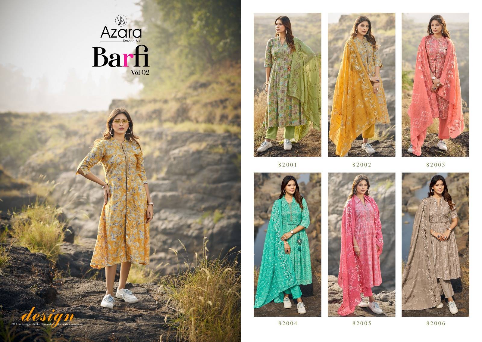 Barfi Vol-2 By Azara 82001 To 82006 Series Beautiful Festive Suits Colorful Stylish Fancy Casual Wear & Ethnic Wear Cotton Print Dresses At Wholesale Price