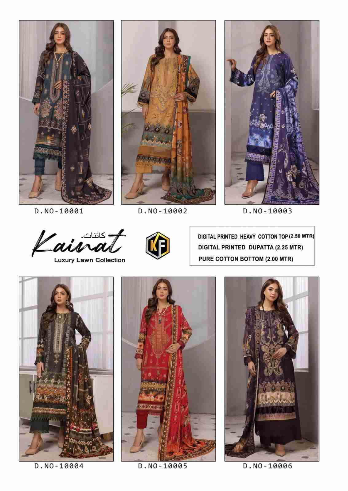 Kainat Vol-10 By Keval Fab 10001 To 10006 Series Beautiful Suits Colorful Stylish Fancy Casual Wear & Ethnic Wear Pure Lawn Cotton Dresses At Wholesale Price