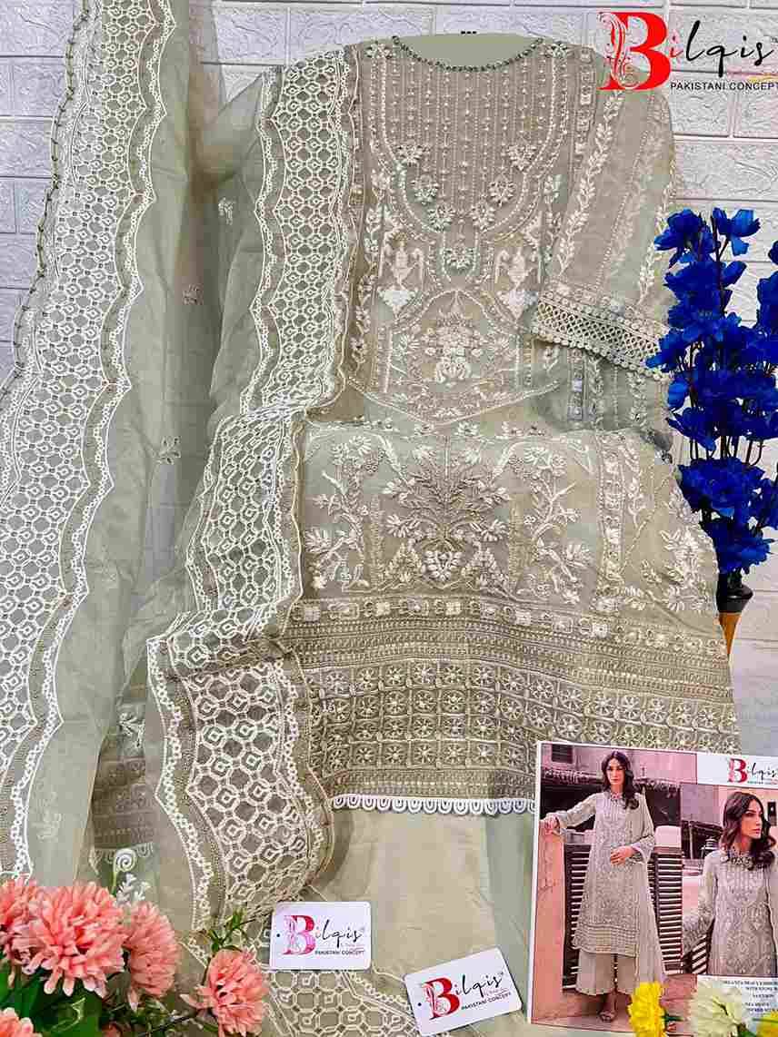 Bilqis 12 Colours By Bilqis 12-A To 12-D Series Beautiful Pakistani Suits Stylish Fancy Colorful Party Wear & Occasional Wear Organza Embroidery Dresses At Wholesale Price