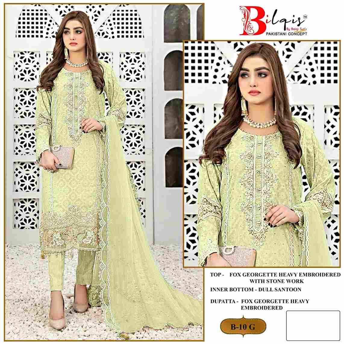 Bilqis 10 Colours Vol-2 By Bilqis 10-E To 10-H Series Beautiful Pakistani Suits Stylish Fancy Colorful Party Wear & Occasional Wear Faux Georgette Embroidery Dresses At Wholesale Price