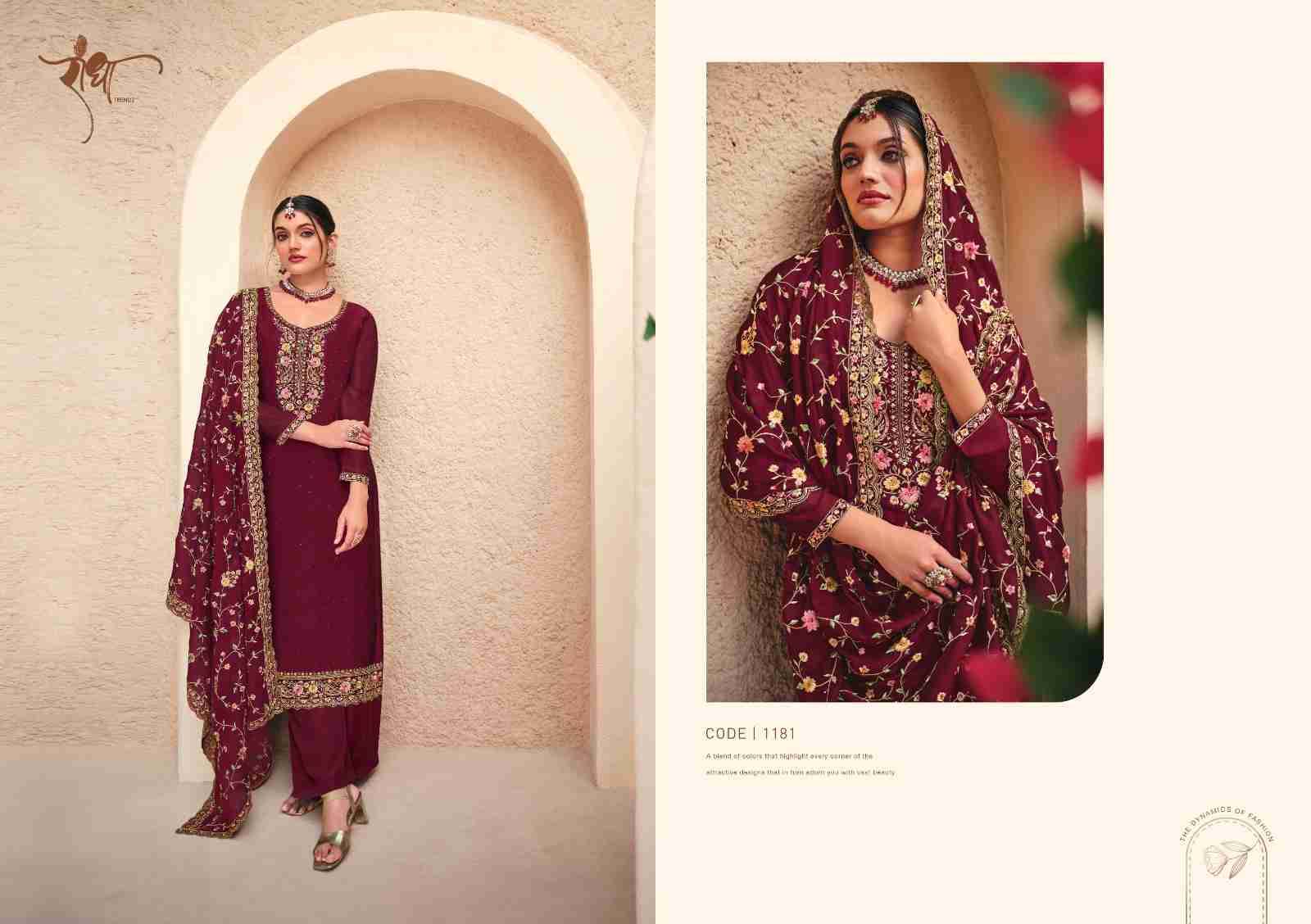 Suhagan By Radha Trends 1181 To 1184 Series Festive Suits Beautiful Fancy Colorful Stylish Party Wear & Occasional Wear Georgette Dresses At Wholesale Price