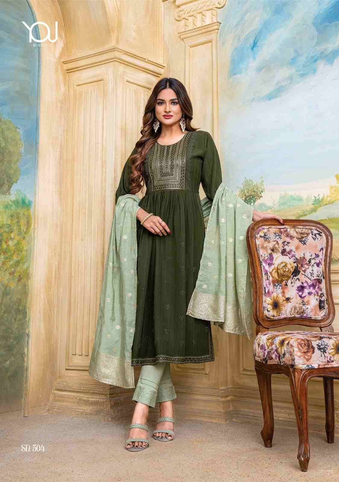 Sheen Vol-3 By You 301 To 305 Series Designer Festive Suits Beautiful Stylish Fancy Colorful Party Wear & Occasional Wear Nylon Viscose Dresses At Wholesale Price