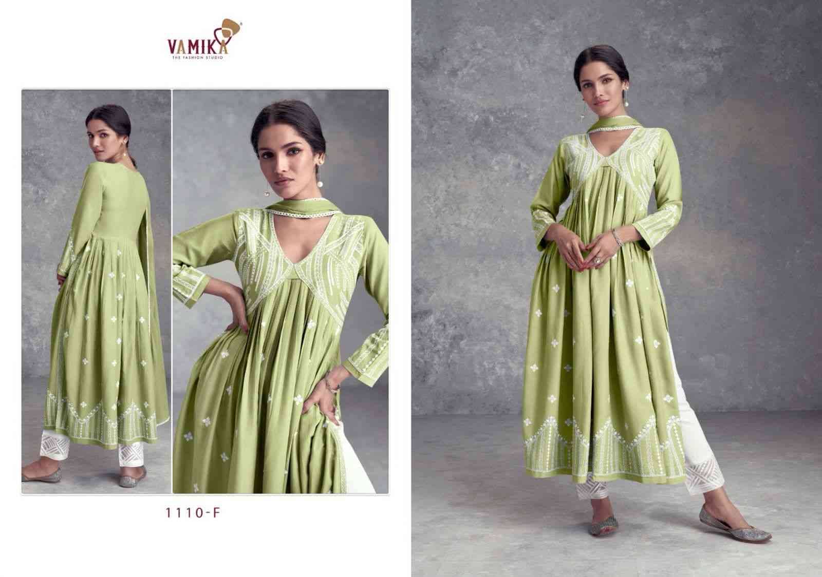 Aadhira Vol-8 Gold By Vamika 1110-F To 1110-J Series Beautiful Festive Suits Colorful Stylish Fancy Casual Wear & Ethnic Wear Pure Viscose Rayon Embroidery Dresses At Wholesale Price