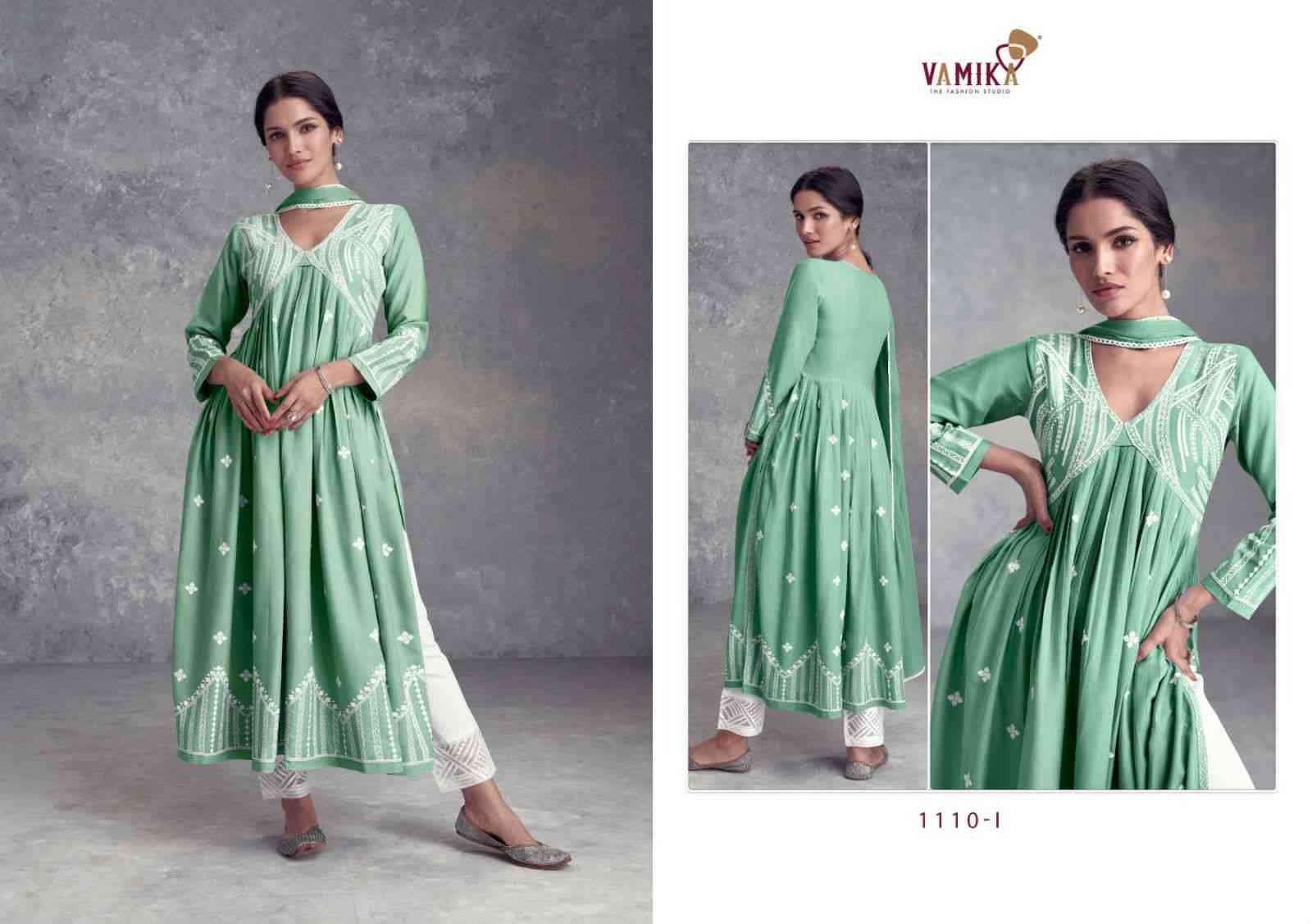 Aadhira Vol-8 Gold By Vamika 1110-F To 1110-J Series Beautiful Festive Suits Colorful Stylish Fancy Casual Wear & Ethnic Wear Pure Viscose Rayon Embroidery Dresses At Wholesale Price