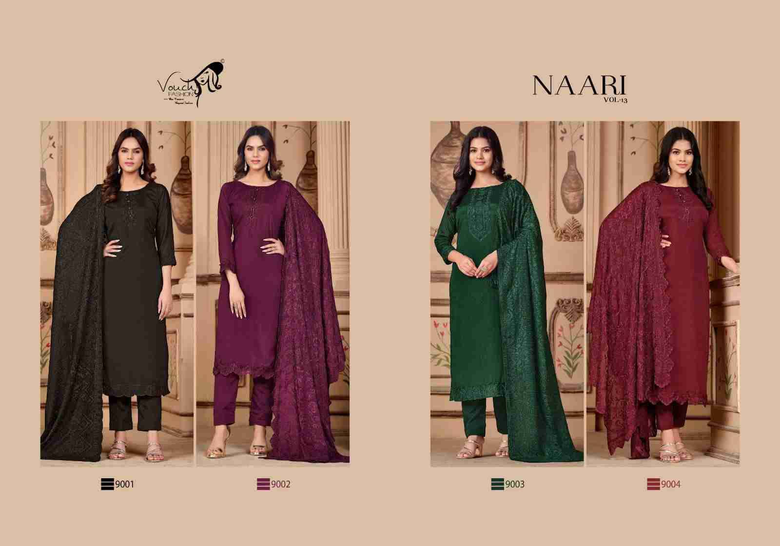 Naari Vol-13 By Vouche 9001 To 9004 Series Beautiful Festive Suits Colorful Stylish Fancy Casual Wear & Ethnic Wear Rangoli Silk Dresses At Wholesale Price