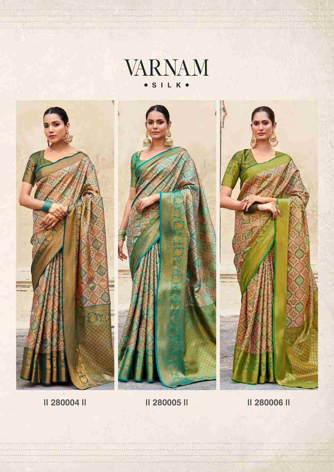 Varnam Silk By Rajpath 280001 To 280006 Series Indian Traditional Wear Collection Beautiful Stylish Fancy Colorful Party Wear & Occasional Wear Pure Silk Sarees At Wholesale Price