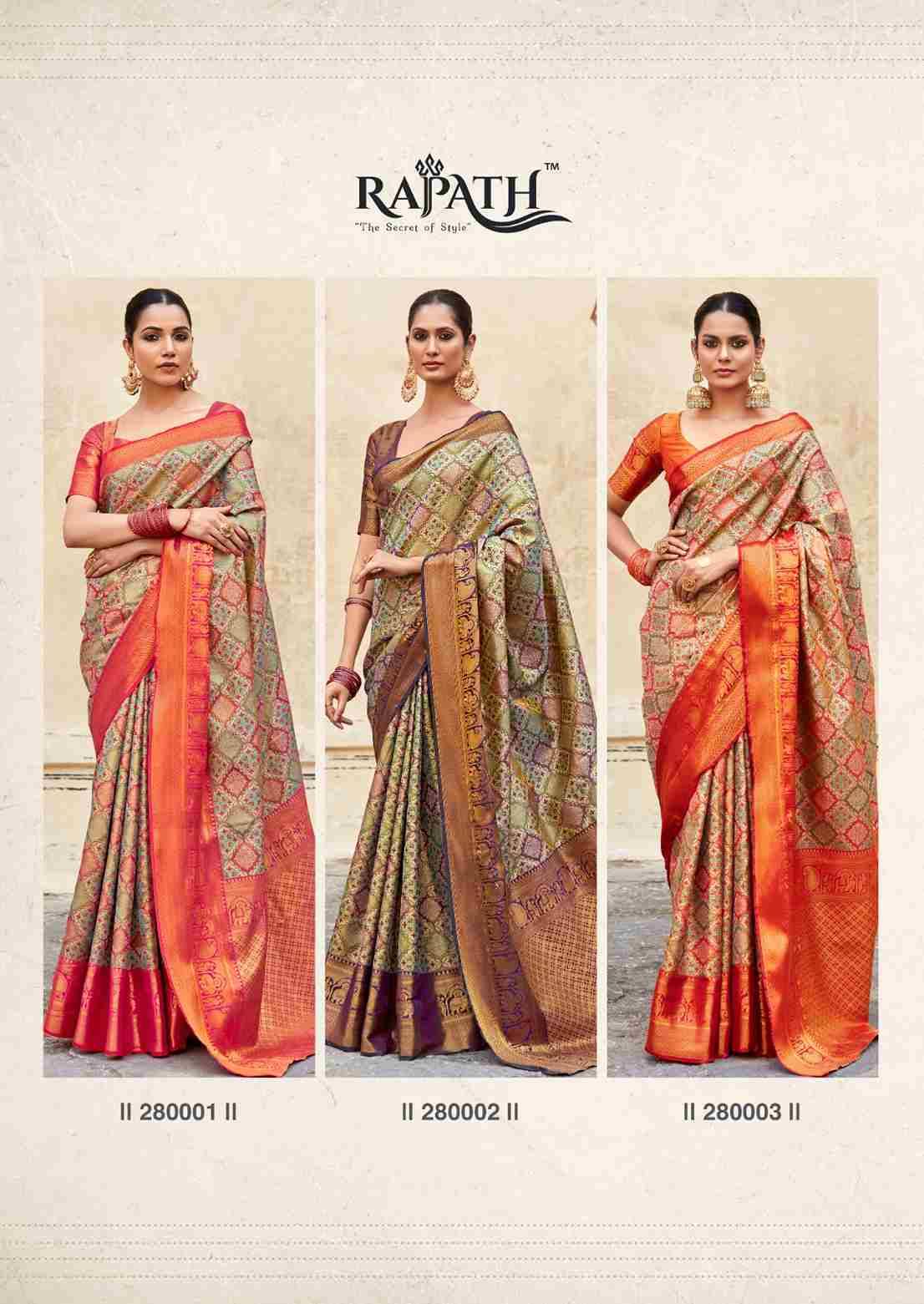 Varnam Silk By Rajpath 280001 To 280006 Series Indian Traditional Wear Collection Beautiful Stylish Fancy Colorful Party Wear & Occasional Wear Pure Silk Sarees At Wholesale Price