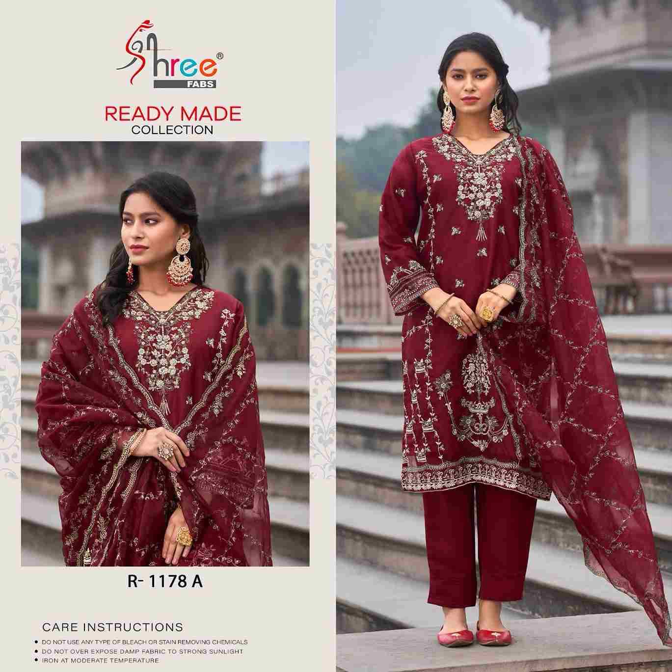 Shree Fabs Hit Design R-1178 Colours By Shree Fabs R-1178-A To R-1178-D Series Beautiful Pakistani Suits Stylish Fancy Colorful Party Wear & Occasional Wear Organza Embroidered Dresses At Wholesale Price