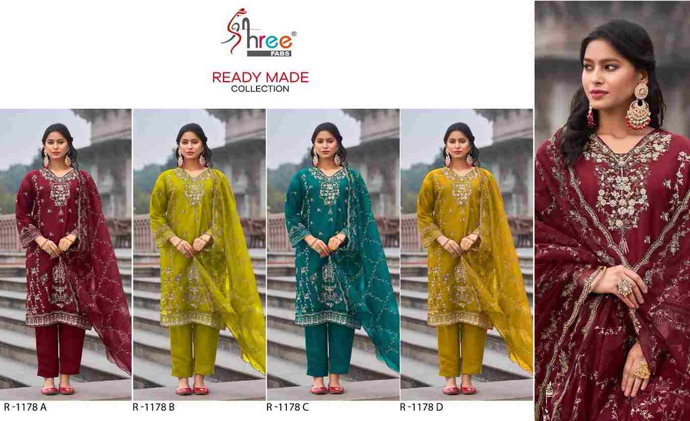 Shree Fabs Hit Design R-1178 Colours By Shree Fabs R-1178-A To R-1178-D Series Beautiful Pakistani Suits Stylish Fancy Colorful Party Wear & Occasional Wear Organza Embroidered Dresses At Wholesale Price