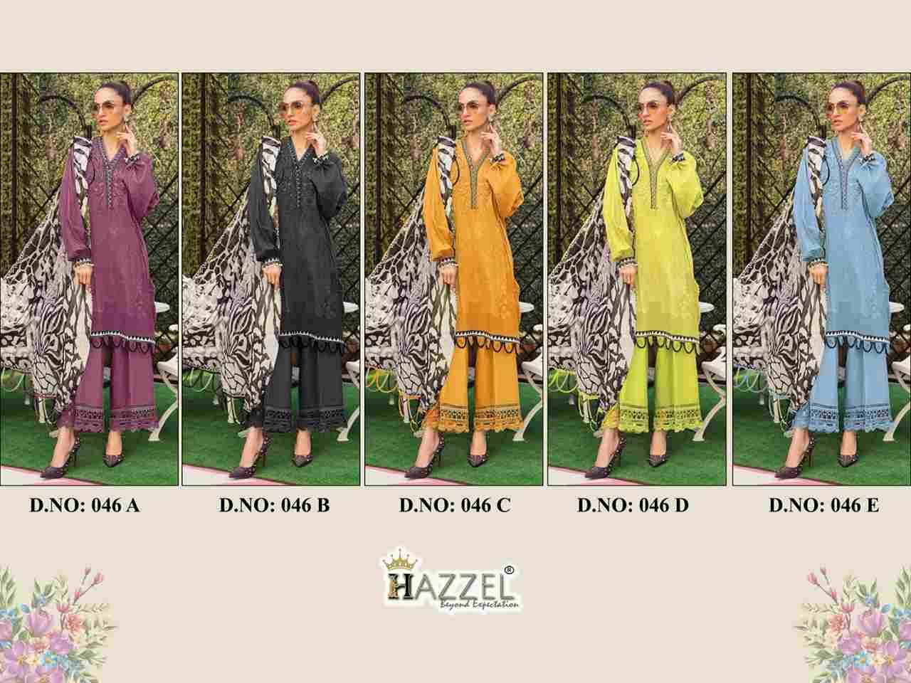 Hazzel 046 Colours By Hazzel 046-A To 046-E Series Pakistani Suits Collection Beautiful Stylish Fancy Colorful Party Wear & Occasional Wear Pure Cotton Print Dresses At Wholesale Price