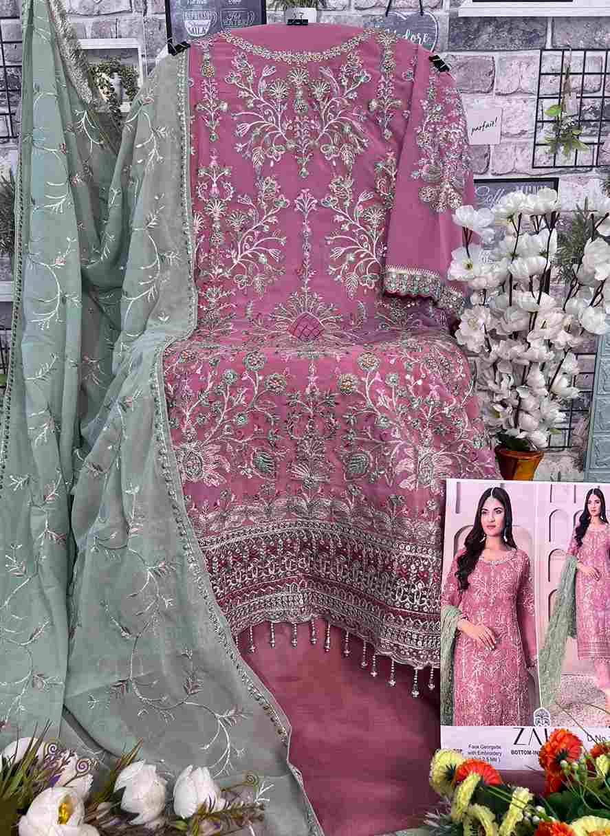 Zarina Vol-3 By Zaha 10225-A To 10225-C Series Beautiful Pakistani Suits Colorful Stylish Fancy Casual Wear & Ethnic Wear Faux Georgette With Embroidered Dresses At Wholesale Price