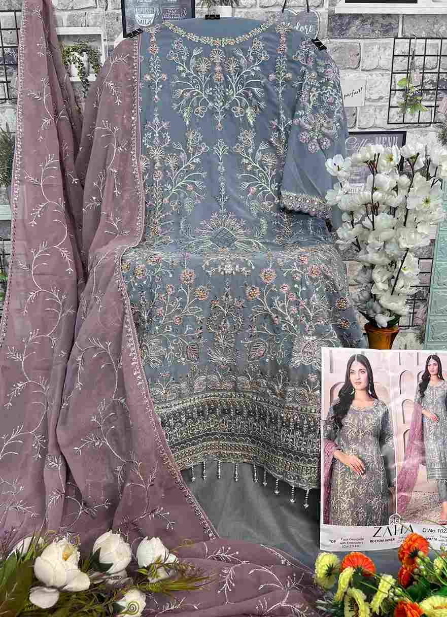 Zarina Vol-3 By Zaha 10225-A To 10225-C Series Beautiful Pakistani Suits Colorful Stylish Fancy Casual Wear & Ethnic Wear Faux Georgette With Embroidered Dresses At Wholesale Price