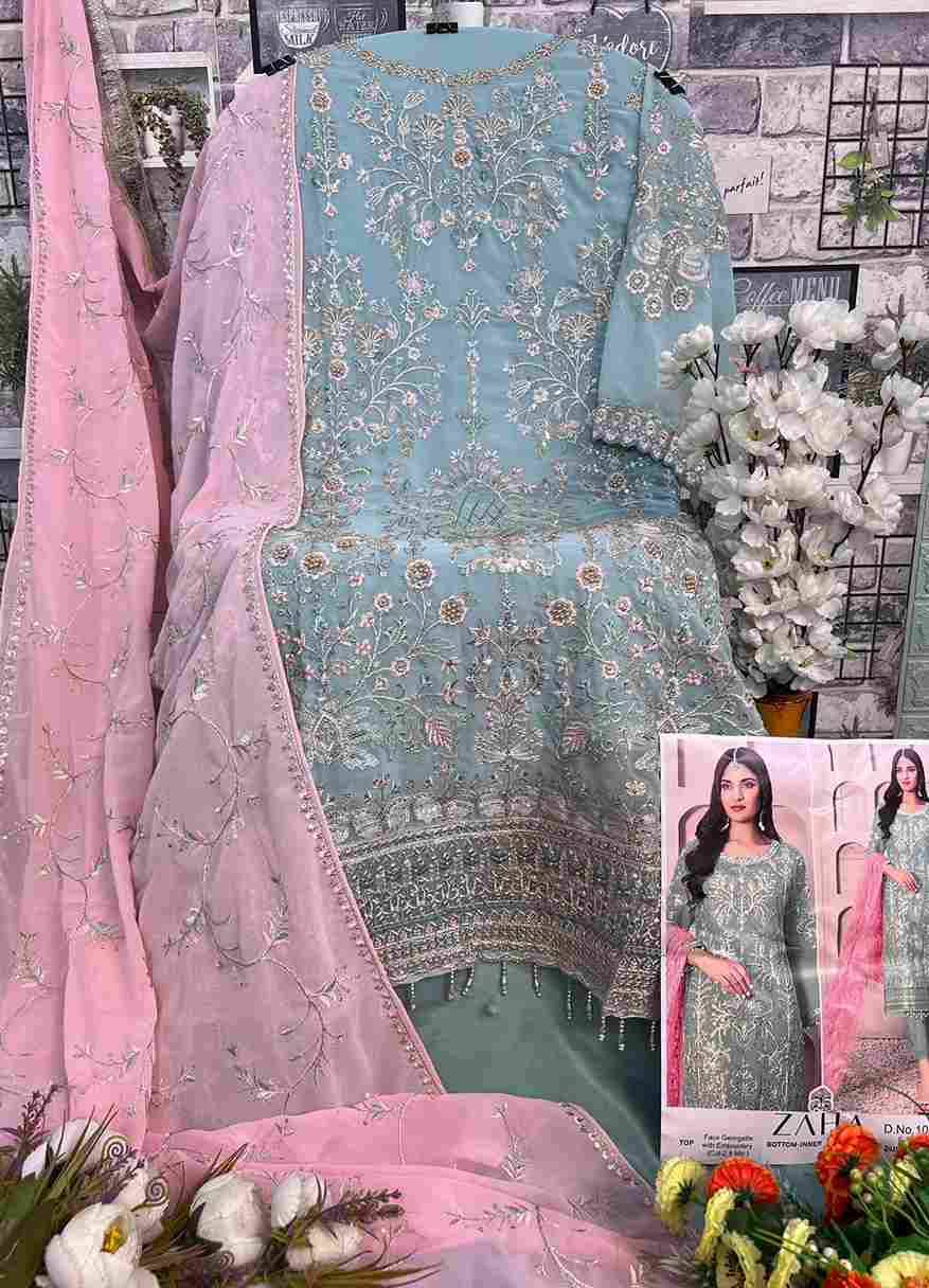 Zarina Vol-3 By Zaha 10225-A To 10225-C Series Beautiful Pakistani Suits Colorful Stylish Fancy Casual Wear & Ethnic Wear Faux Georgette With Embroidered Dresses At Wholesale Price