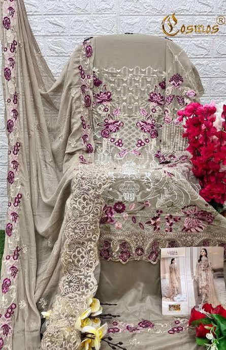 Aayra Vol-26 By Cosmos Beautiful Pakistani Suits Colorful Stylish Fancy Casual Wear & Ethnic Wear Faux Georgette Embroidered Dresses At Wholesale Price