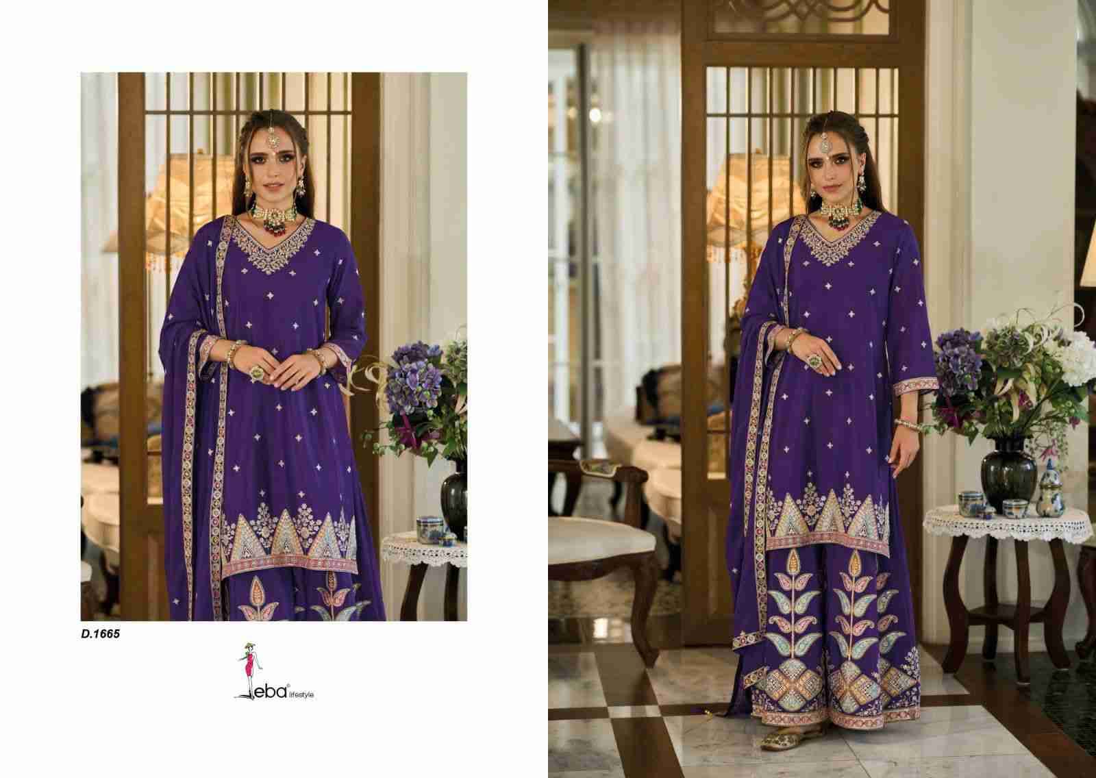 Ishqia By Eba Lifestyle 1665 To 1667 Series Beautiful Sharara Suits Colorful Stylish Fancy Casual Wear & Ethnic Wear Heavy Chinnon Dresses At Wholesale Price